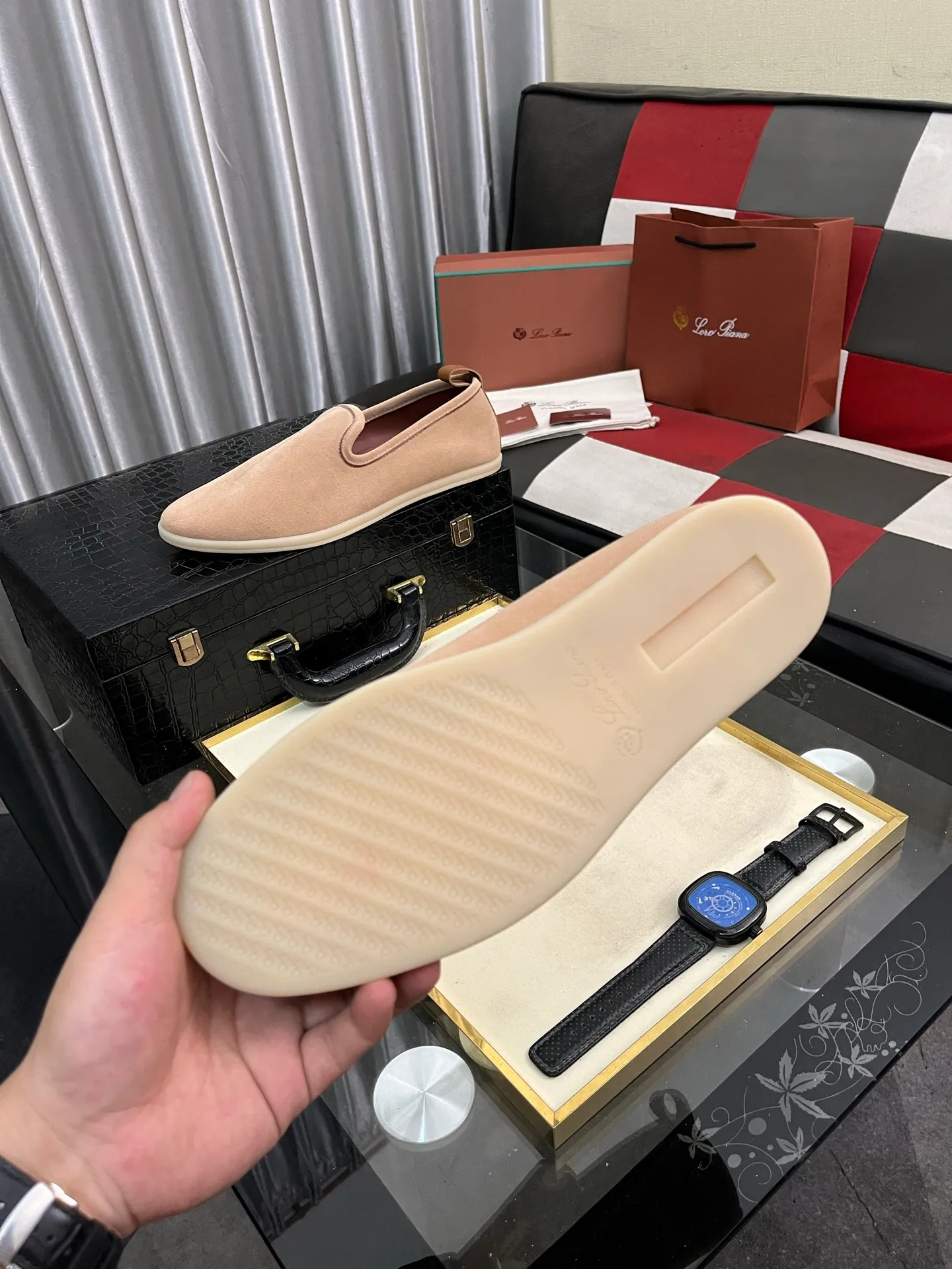 Men's men's shoes 💰420⌚️⌚️Loro*Piana pure original 2023 soft and comfortable LP deerskin flat casual star same style slip-on Loft men's shoes size 38-44